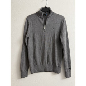 J Lindeberg Merino Wool Quarter Zip Pullover Sweater Men’s L Grey